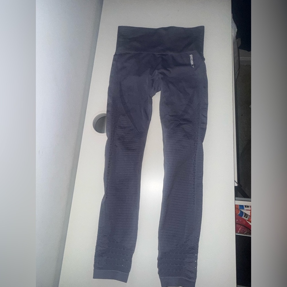 Gymshark Leggings Womens Medium Purple Activewear fitted pants gym shark ribbed